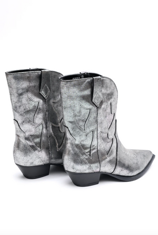 Jersey Metallic Boot in Silver - 1985 the VAULT Boutique