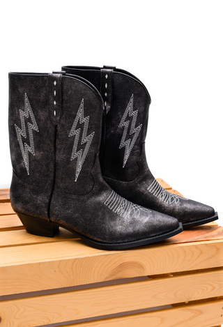 Bowie Metallic Boot in Black - 1985 the VAULT Boutique