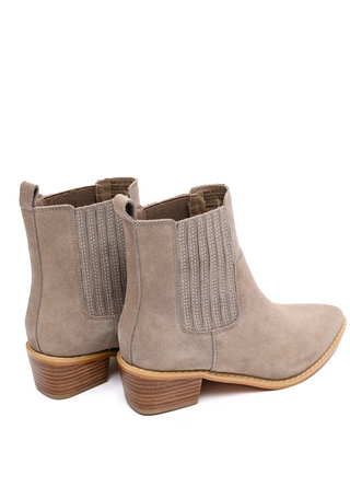 Leonor Suede Ankle Boot in Taupe - 1985 the VAULT Boutique