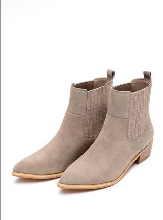 Leonor Suede Ankle Boot in Taupe - 1985 the VAULT Boutique