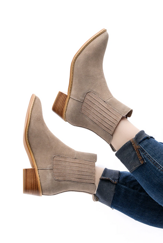 Leonor Suede Ankle Boot in Taupe - 1985 the VAULT Boutique