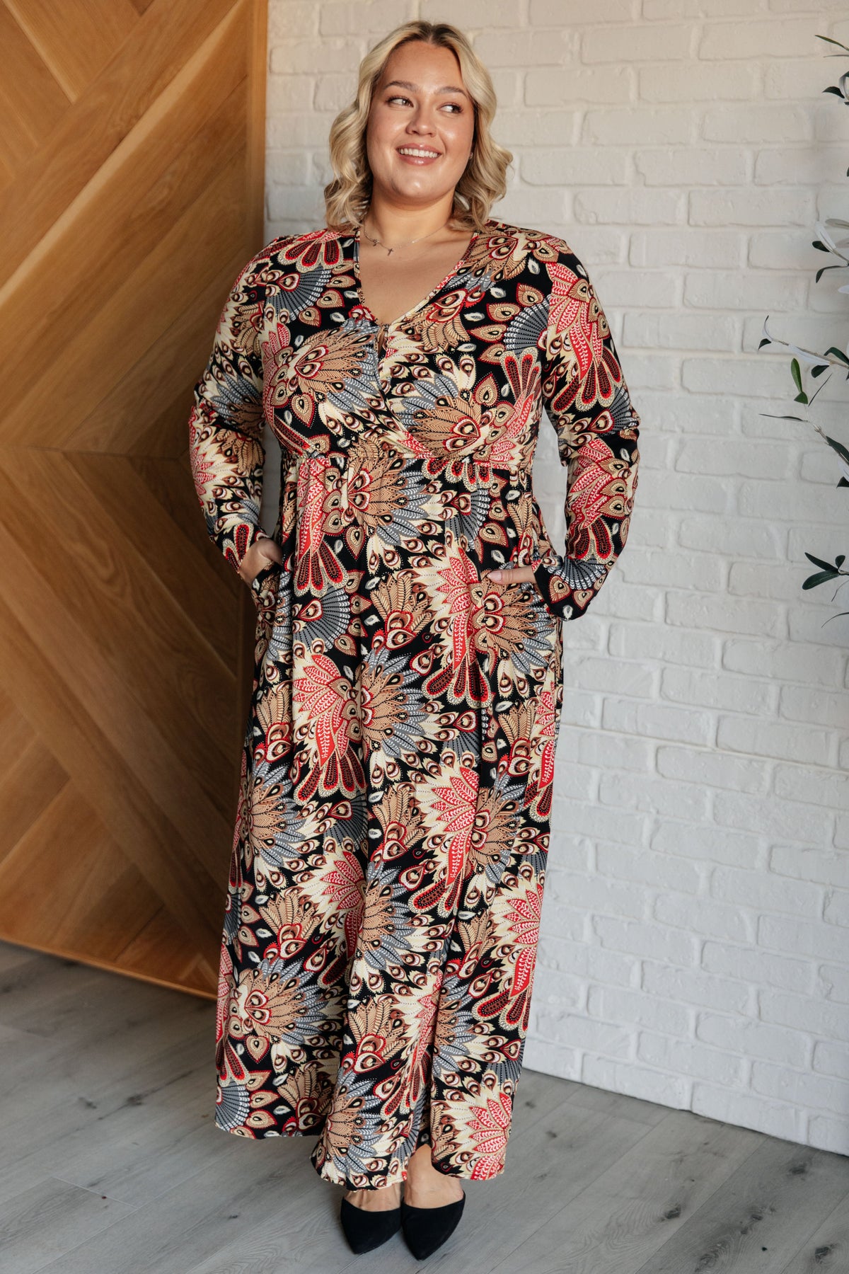 Send it Over Faux Wrap Maxi Dress