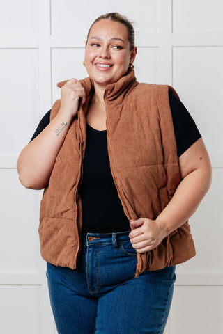 Set Me Up Corduroy Puffer Vest - 1985 the VAULT Boutique