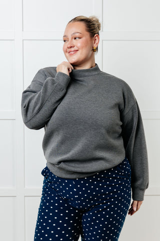 Settle In Mock Neck Sweatshirt - 1985 the VAULT Boutique