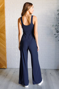 Shavasana Everyday Wide Leg Jumpsuit in Navy - 1985 the VAULT Boutique