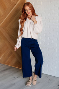 Magic Wide Leg Crop Pants in Navy - 1985 the VAULT Boutique