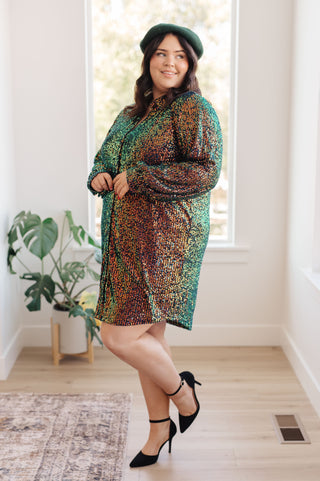 Shimmering Splendor Sequin Shirt Dress - 1985 the VAULT Boutique