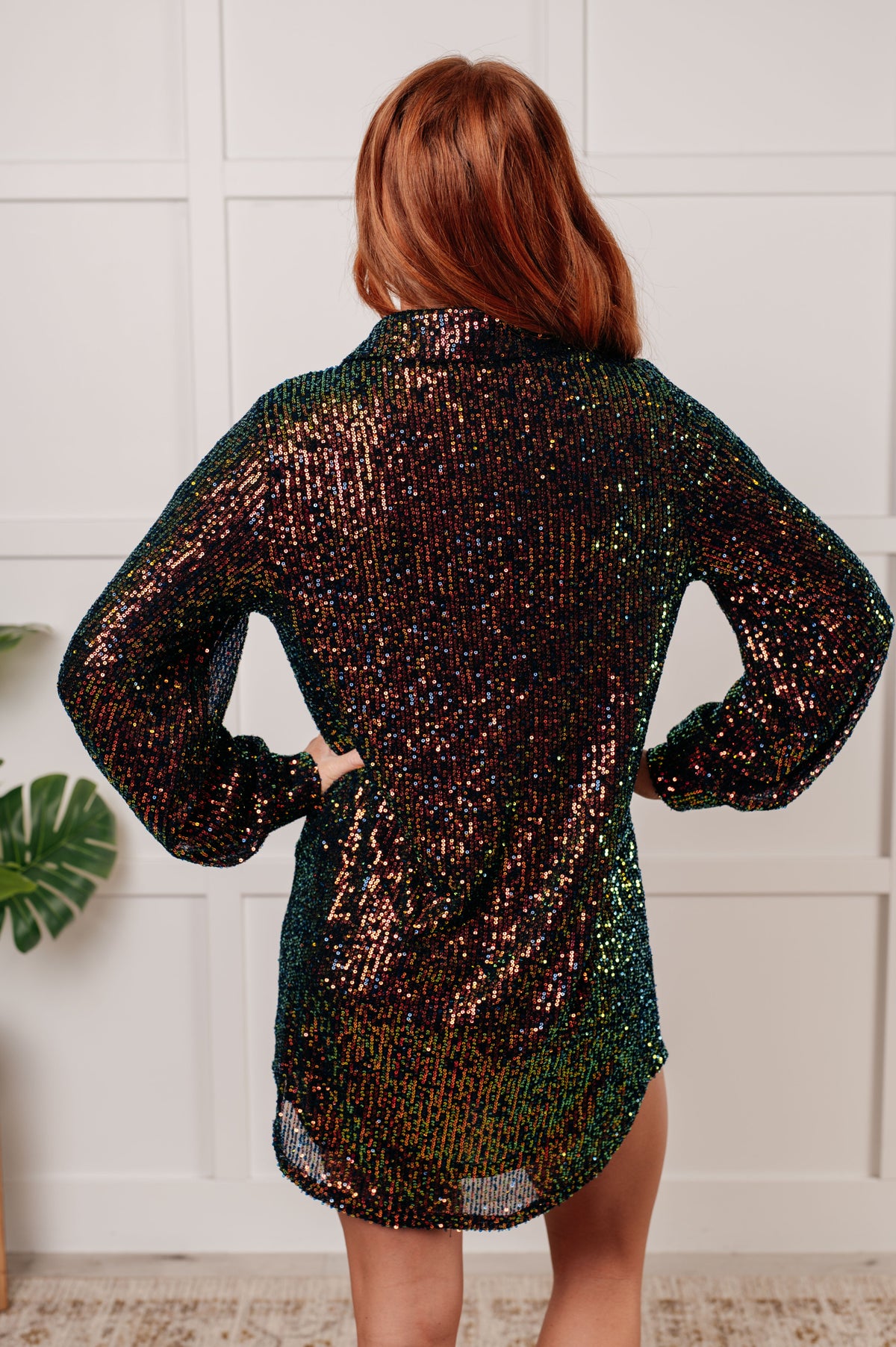 Shimmering Splendor Sequin Shirt Dress - 1985 the VAULT Boutique