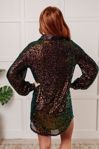 Shimmering Splendor Sequin Shirt Dress - 1985 the VAULT Boutique