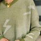 Shock Value V-Neck Sweater in Olive