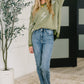 Shock Value V-Neck Sweater in Olive
