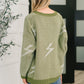 Shock Value V-Neck Sweater in Olive