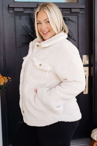 Shrouded in Sherpa Coat in White - 1985 the VAULT Boutique