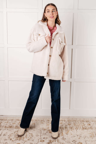 Shrouded in Sherpa Coat in White - 1985 the VAULT Boutique