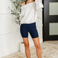Gym and Juice Ribbed Knit Square Neck Tank in Navy