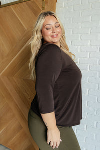 Signature Classic Round Neck Top in Chocolate - 1985 the VAULT Boutique