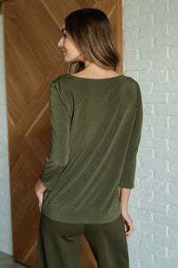 Signature Classic Round Neck Top in Olive - 1985 the VAULT Boutique