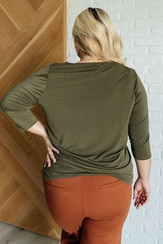 Signature Classic Round Neck Top in Olive - 1985 the VAULT Boutique