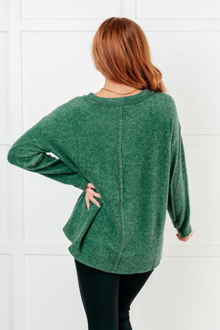 Simple Silhouette Brushed Hacci Sweater in Dark Green - 1985 the VAULT Boutique