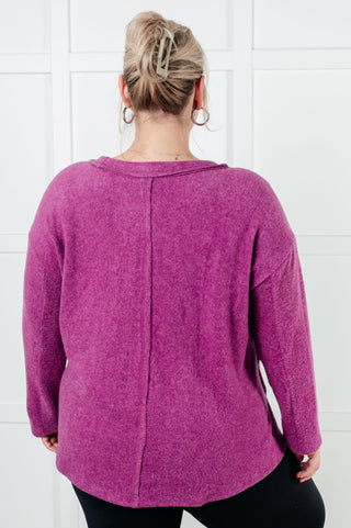 Simple Silhouette Brushed Hacci Sweater in Light Plum - 1985 the VAULT Boutique