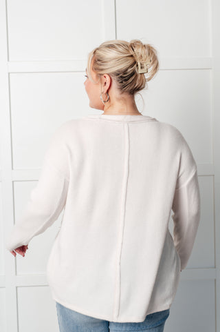 Simple Silhouette Brushed Hacci Sweater in Sand Beige - 1985 the VAULT Boutique