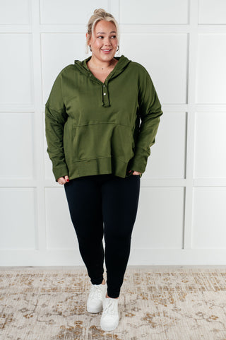 Simple Snug Snap Hooded Pullover - 1985 the VAULT Boutique