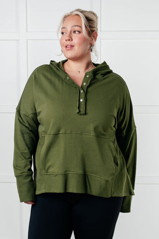 Simple Snug Snap Hooded Pullover - 1985 the VAULT Boutique