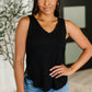 Simpler Times Basic V-Neck Tank in Black