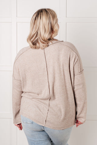 Simply Basic Ribbed Hacci Sweater in H Mocha - 1985 the VAULT Boutique