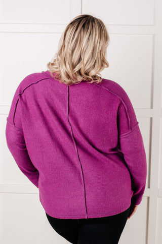 Simply Basic Ribbed Hacci Sweater in Light Plum - 1985 the VAULT Boutique