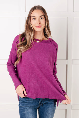 Simply Basic Ribbed Hacci Sweater in Light Plum - 1985 the VAULT Boutique