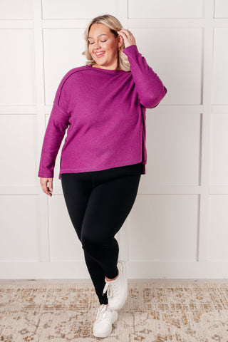 Simply Basic Ribbed Hacci Sweater in Light Plum - 1985 the VAULT Boutique