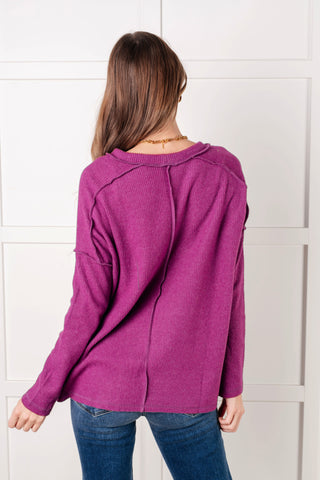 Simply Basic Ribbed Hacci Sweater in Light Plum - 1985 the VAULT Boutique