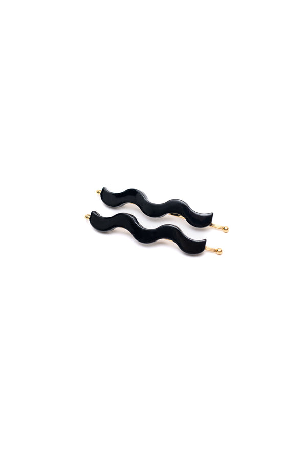 Sleek Waves Hair Clip in Black - 1985 the VAULT Boutique