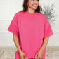 Slow Sunday Ribbed Knit Set in Hot Pink
