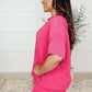 Slow Sunday Ribbed Knit Set in Hot Pink