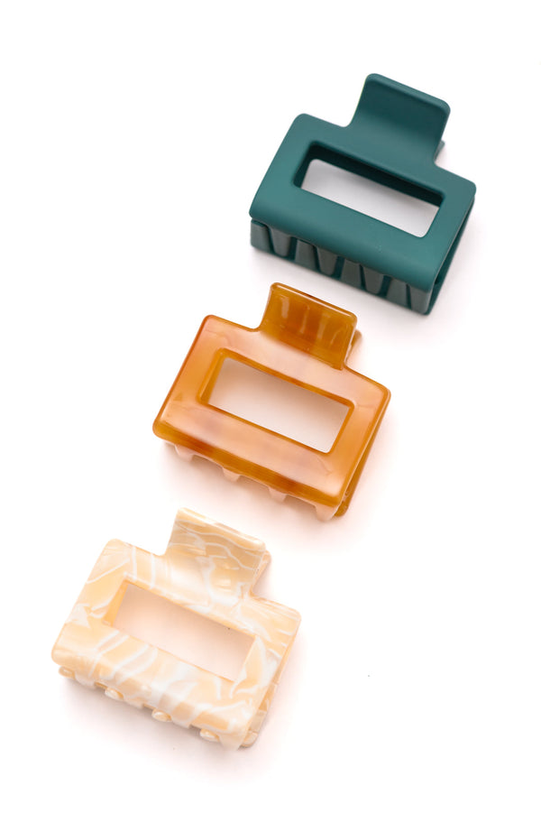 Small Square Claw Clip Set of 3 - 1985 the VAULT Boutique