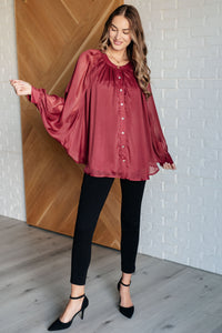 Smiles and Pouts Bat Sleeve Button Down - 1985 the VAULT Boutique