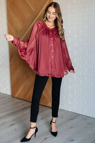 Smiles and Pouts Bat Sleeve Button Down - 1985 the VAULT Boutique