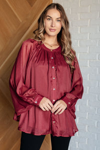 Smiles and Pouts Bat Sleeve Button Down - 1985 the VAULT Boutique