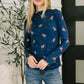 Something in the Air Lettuce Hem Longsleeve Top in Navy
