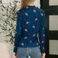 Something in the Air Lettuce Hem Longsleeve Top in Navy