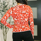Somethings in the Air Lettuce Hem Longsleeve Top in Vermillion