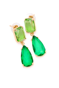 Sparkly Spirit Drop Crystal Earrings in Green - 1985 the VAULT Boutique