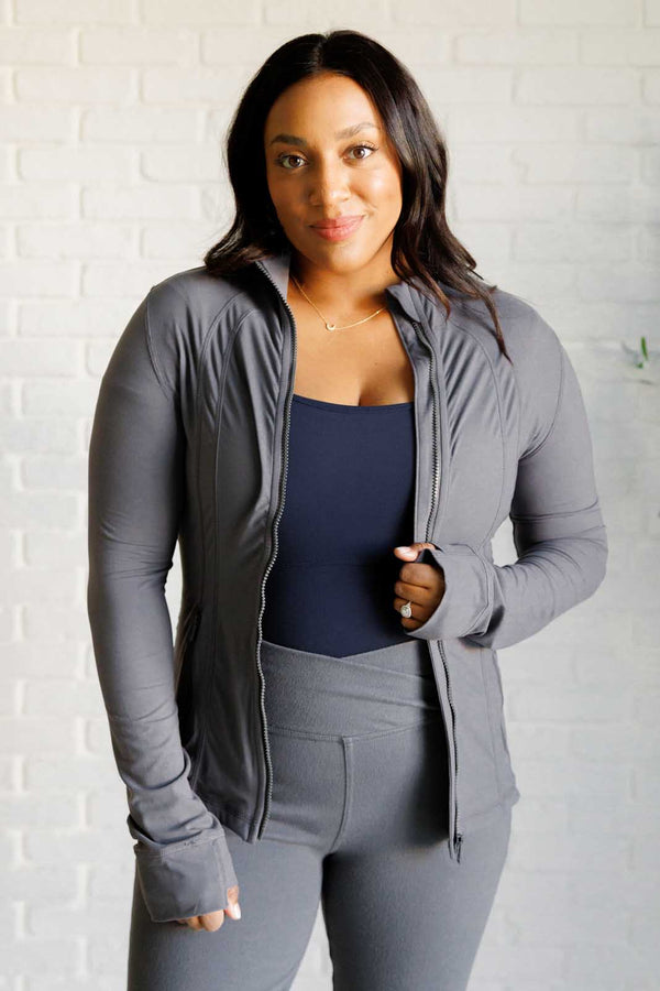 Staying Swift Activewear Jacket in Titanium - 1985 the VAULT Boutique