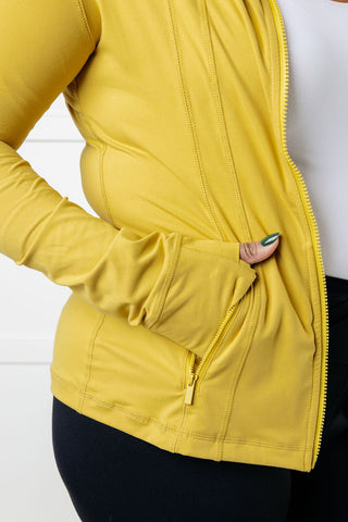 Staying Swift Activewear Jacket in Yellow Pear - 1985 the VAULT Boutique