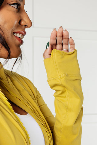 Staying Swift Activewear Jacket in Yellow Pear - 1985 the VAULT Boutique