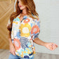 Sunset Serenade Split Neck Blouse in Honey