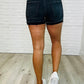 Sunset Stroll Distressed Hem Shorts in Washed Black