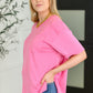 Take It Easy Slouchy Tee in Hot Pink